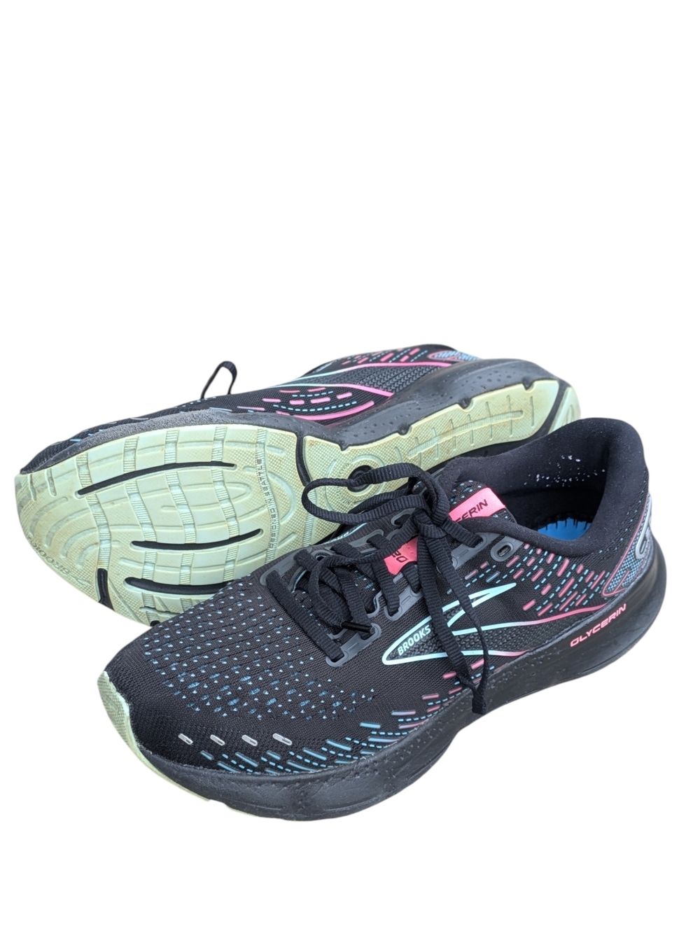 Brooks Glycerin 20 Running Shoes Womens 8.5 Black Pink *NO INSOLES* 1203691B005